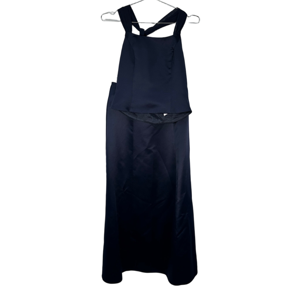 Y2K‎ Navy Blue 2 Piece Formal Skirt & Halter Top 7